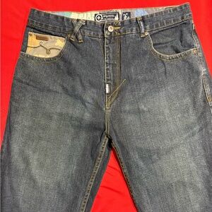 LRG Dark Blue Relaxed Jeans with Camo Accent